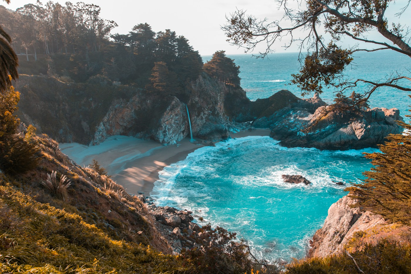 Coastal scenery used in an illustrative travel listing